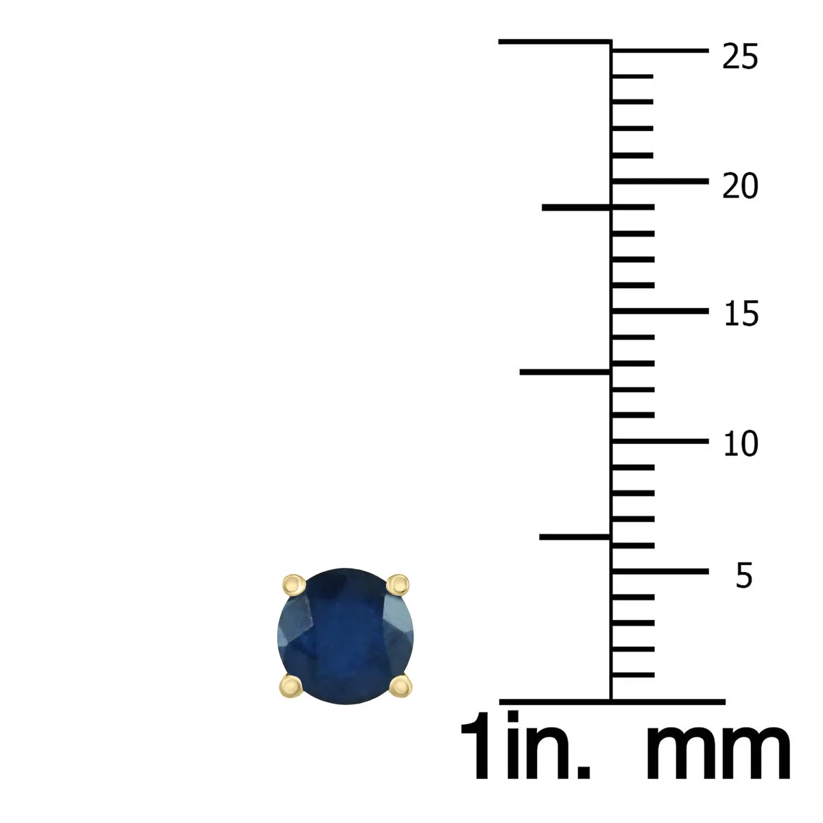 14K  5Mm Round Sapphire Earrings