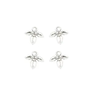 15 Pcs Tibetan Silver Holly Sprig Christmas 14X12.5mm Charms Pendants