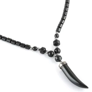 18" Black Tooth Hematite Necklace