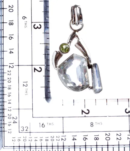 925 Sterling Silver Natural Gemstones Quartz Pendant FJSVP2064