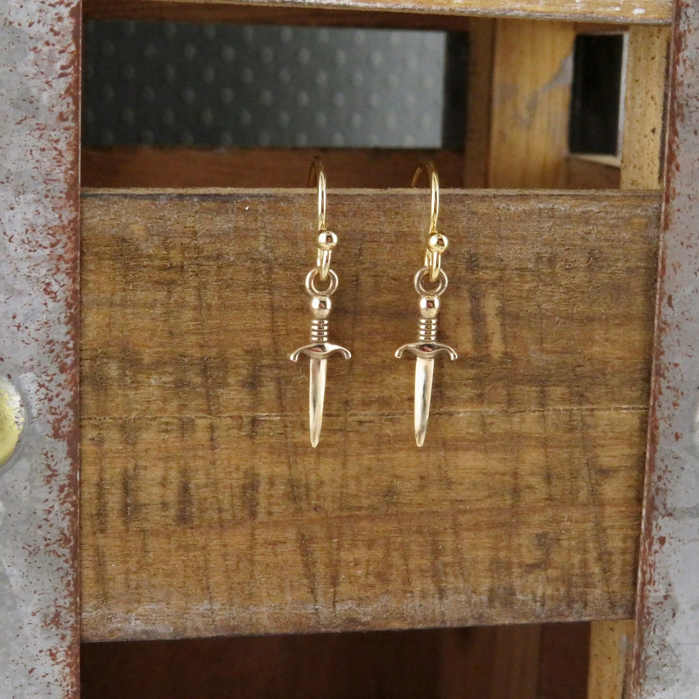 Bronze Dagger Earrings - Small