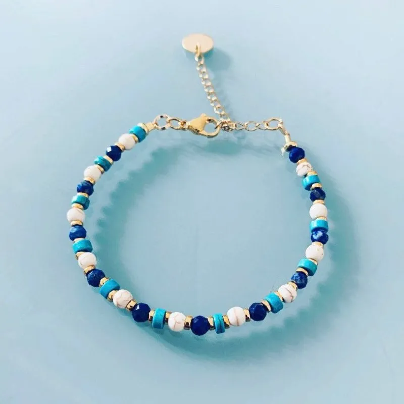 Clover Lapis lazuli Beaded Bracelet | Women's Jewelry | Gift Idea | Women's Gift