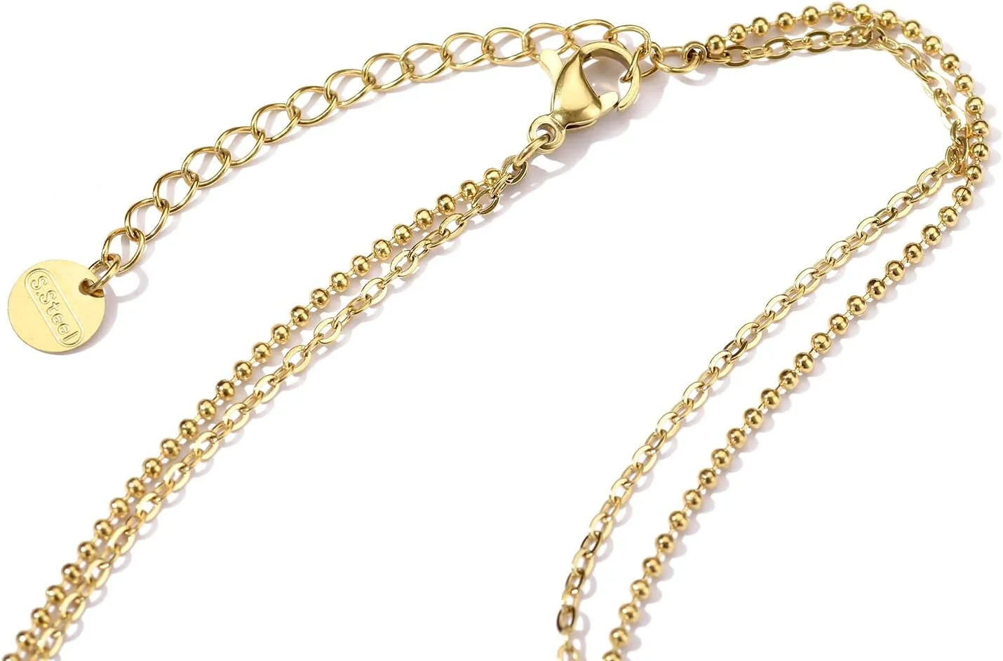 Clover Layered Necklace for Women | Clover Choker Necklace 14K Gold Plated Stainless Steel Women's Jewelry