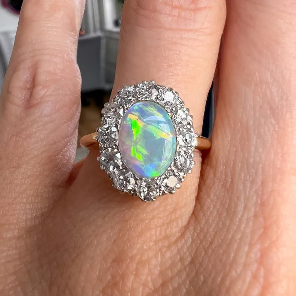 Edwardian Opal & Diamond Ring