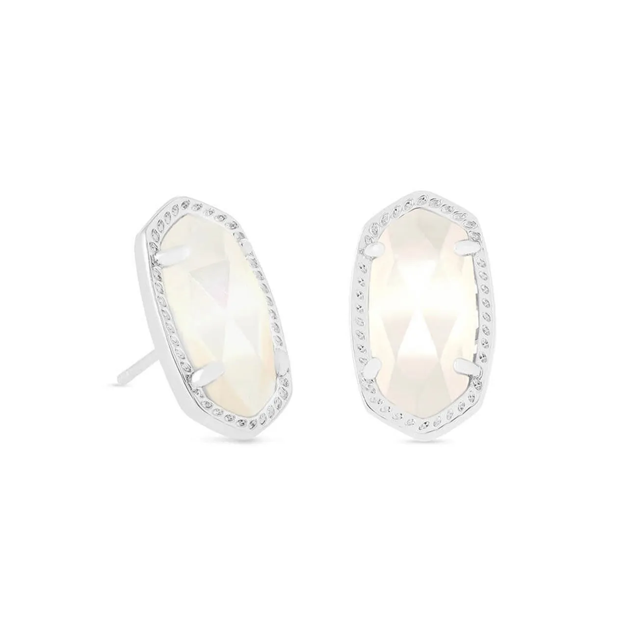 Ellie Silver Stud Earrings in Ivory Mother-of-Pearl by KENDRA SCOTT