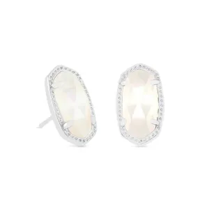Ellie Silver Stud Earrings in Ivory Mother-of-Pearl by KENDRA SCOTT