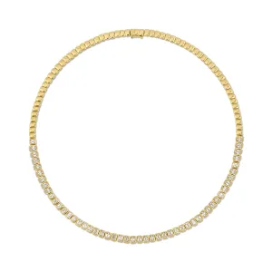 EMERALD CUT BEZEL DIAMOND CHOKER