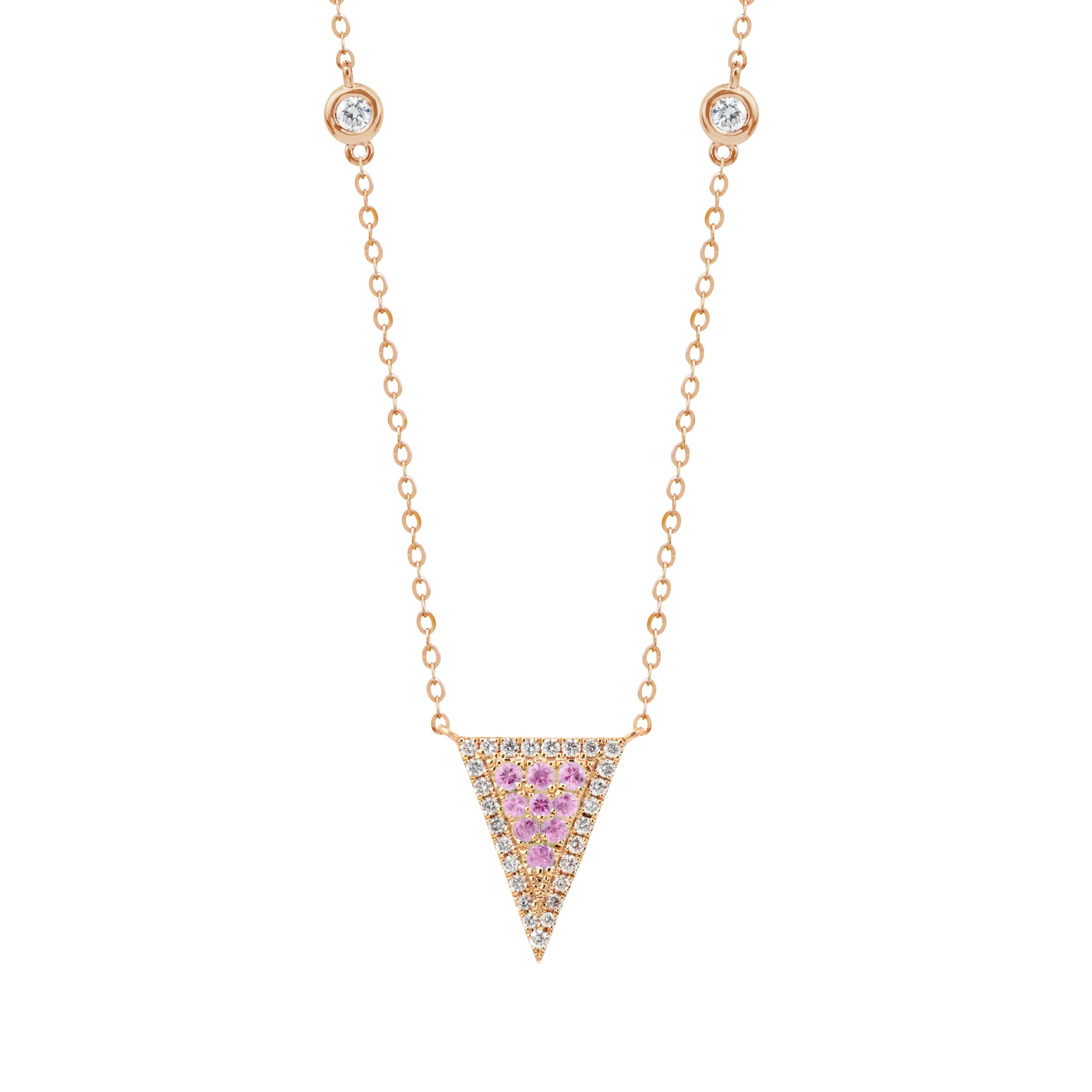 Gemstone & Diamond 18K Tri Necklace