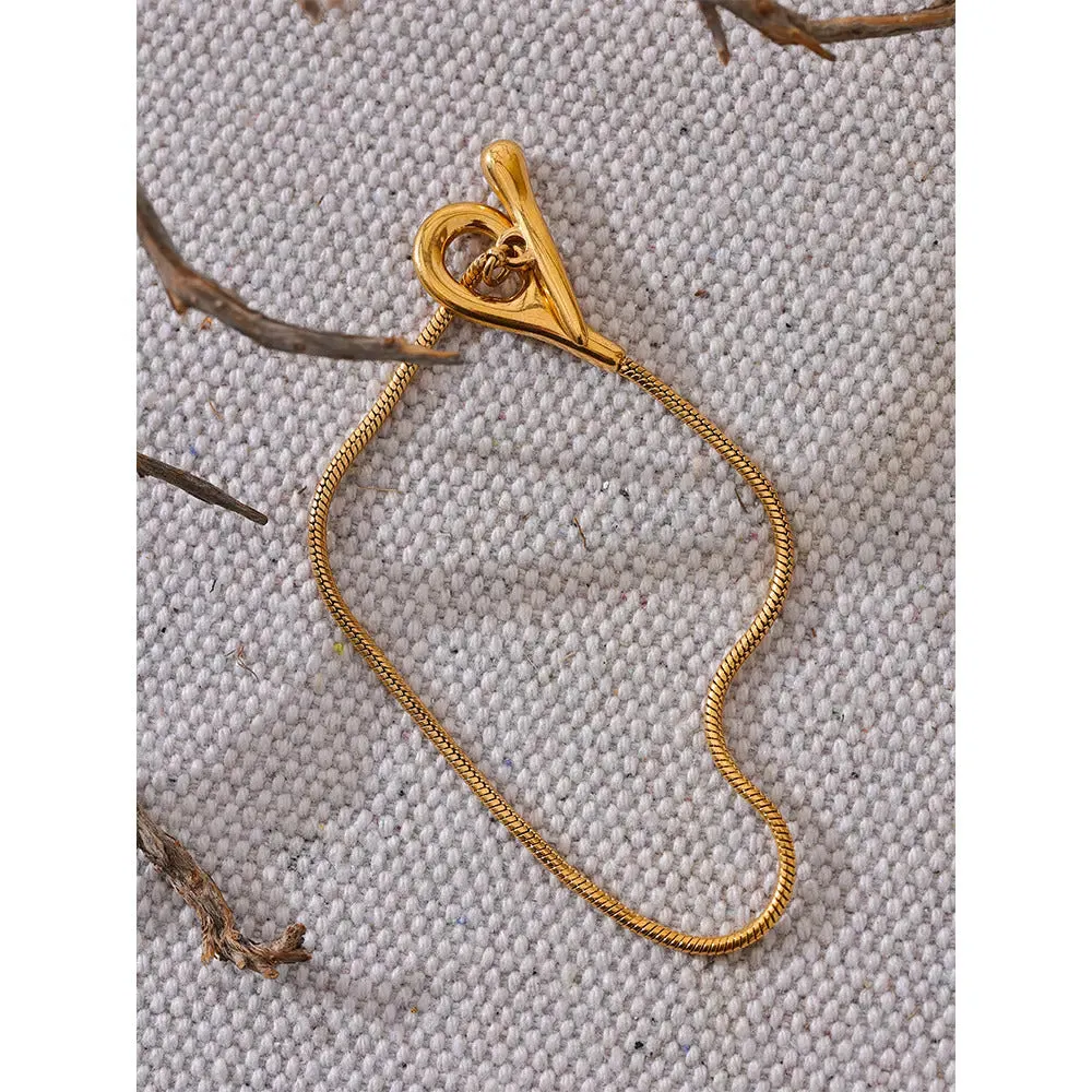 Gold Chain Toggle-Clasp Bracelet