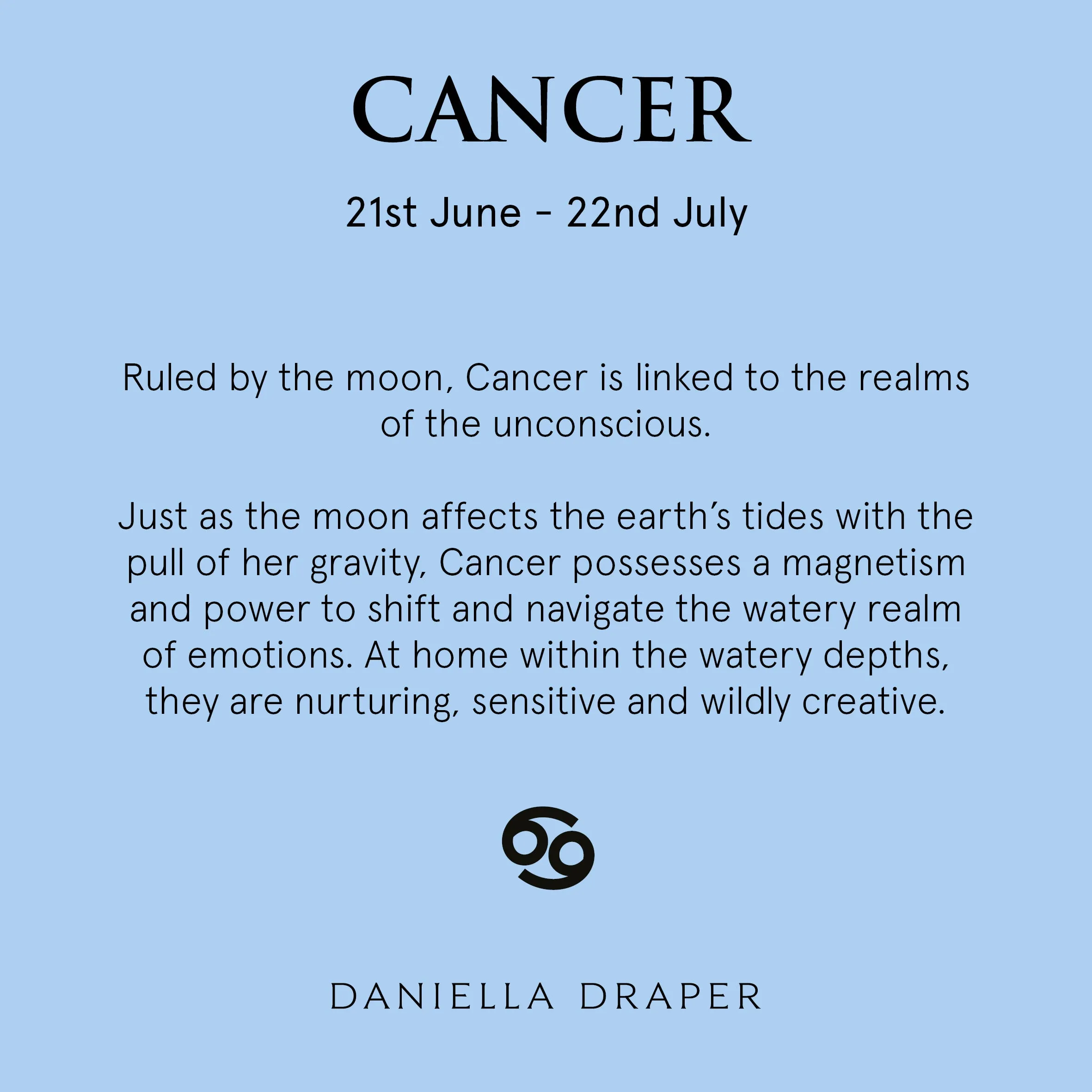 Gold Mini Cancer Horoscope & Moonstone Birthstone Necklace