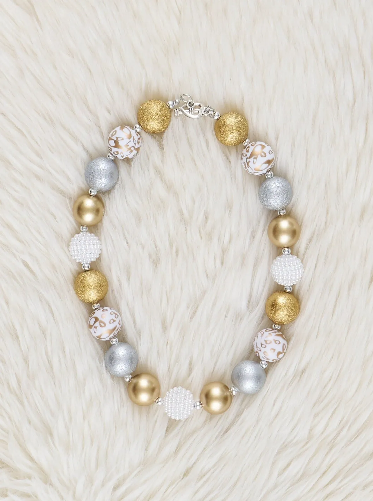 Gold Sparkle Bubblegum Necklace