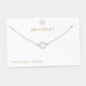 iLLASPARKZ -O- White Gold Dipped Metal Monogram Charm Bracelet