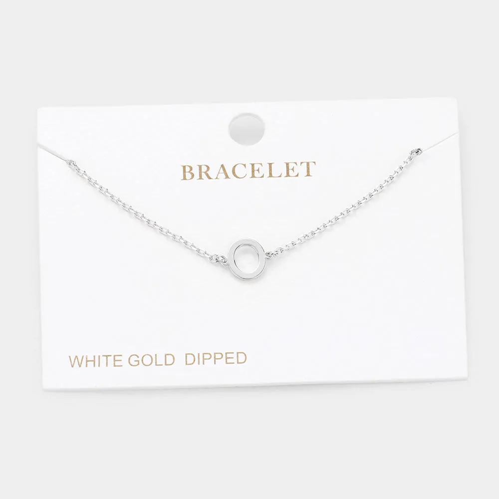 iLLASPARKZ -O- White Gold Dipped Metal Monogram Charm Bracelet