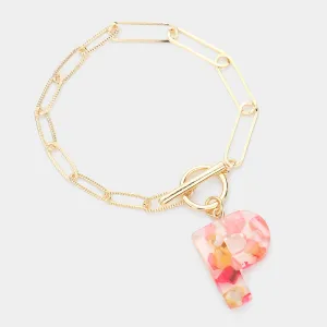 iLLASPARKZ -P- Colorful Monogram Charm Bracelet