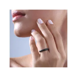 Kaj Fine Jewellery Classic Black Diamond Stackable Ring in 18KT Black Gold