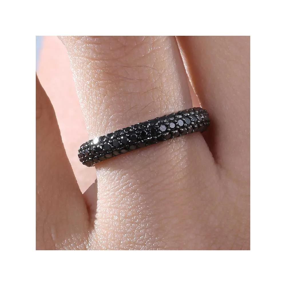 Kaj Fine Jewellery Classic Black Diamond Stackable Ring in 18KT Black Gold