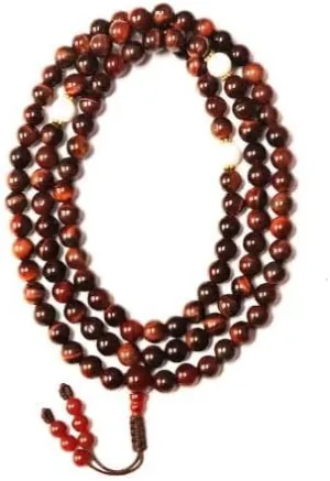 Natural Red Tiger Eye,conch shell 8mm 108 Mala Beads, Spiritual, Meditation Beads, Reiki, Japa Mala, Buddhist Prayer Beads, Yoga Bracelet, healing beads LKMALA-RRGU-825