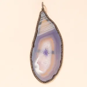 Purple Agate Slice Pendant