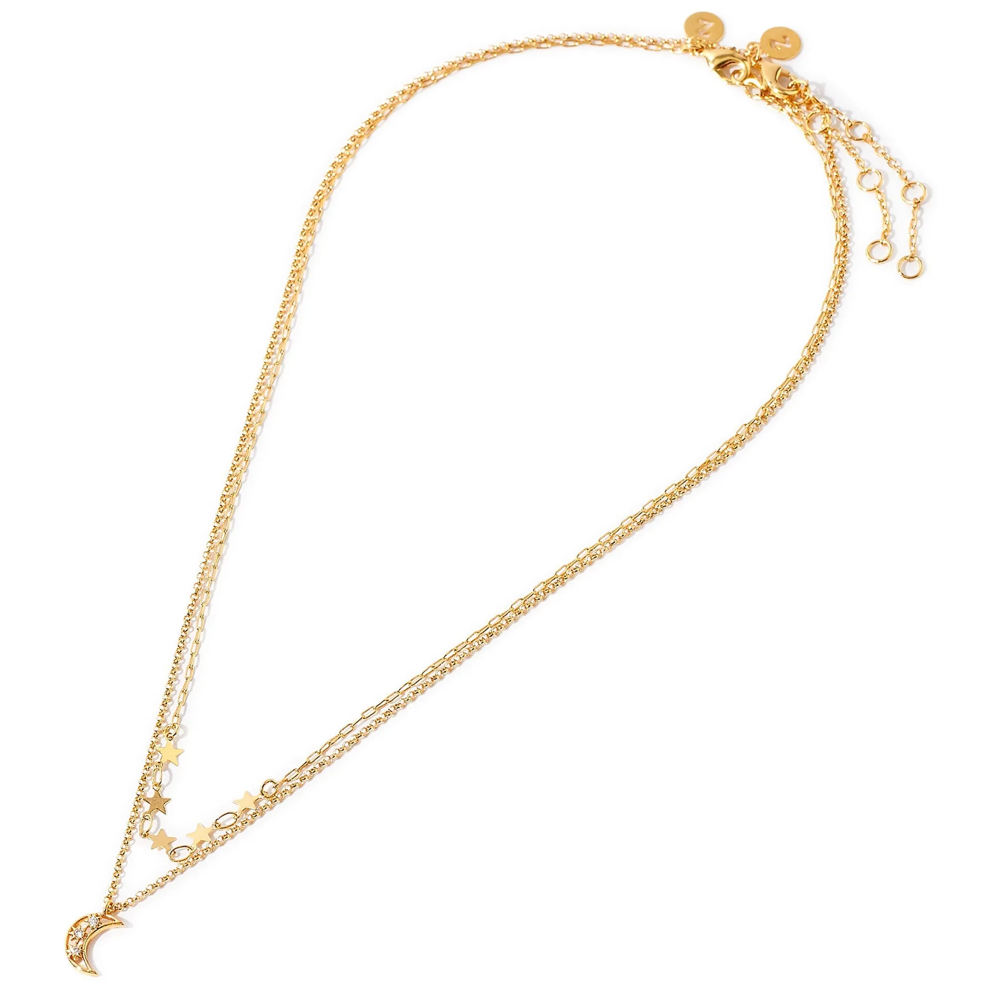Real Gold Plated Celestial Layered Neclace For Women By Accessorize London
