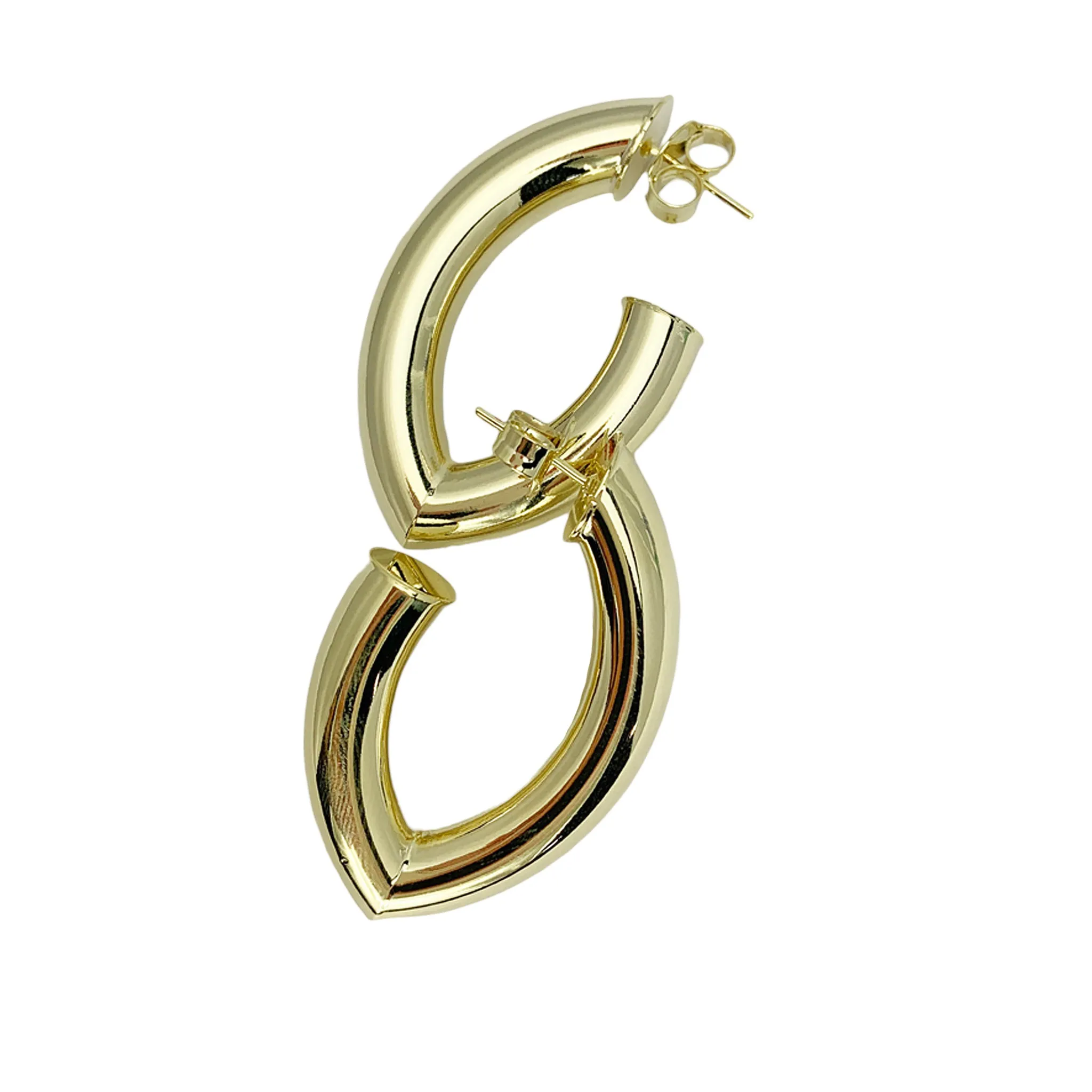 Sheila Fajl Stare Hoop Earrings in Polished Gold Plated