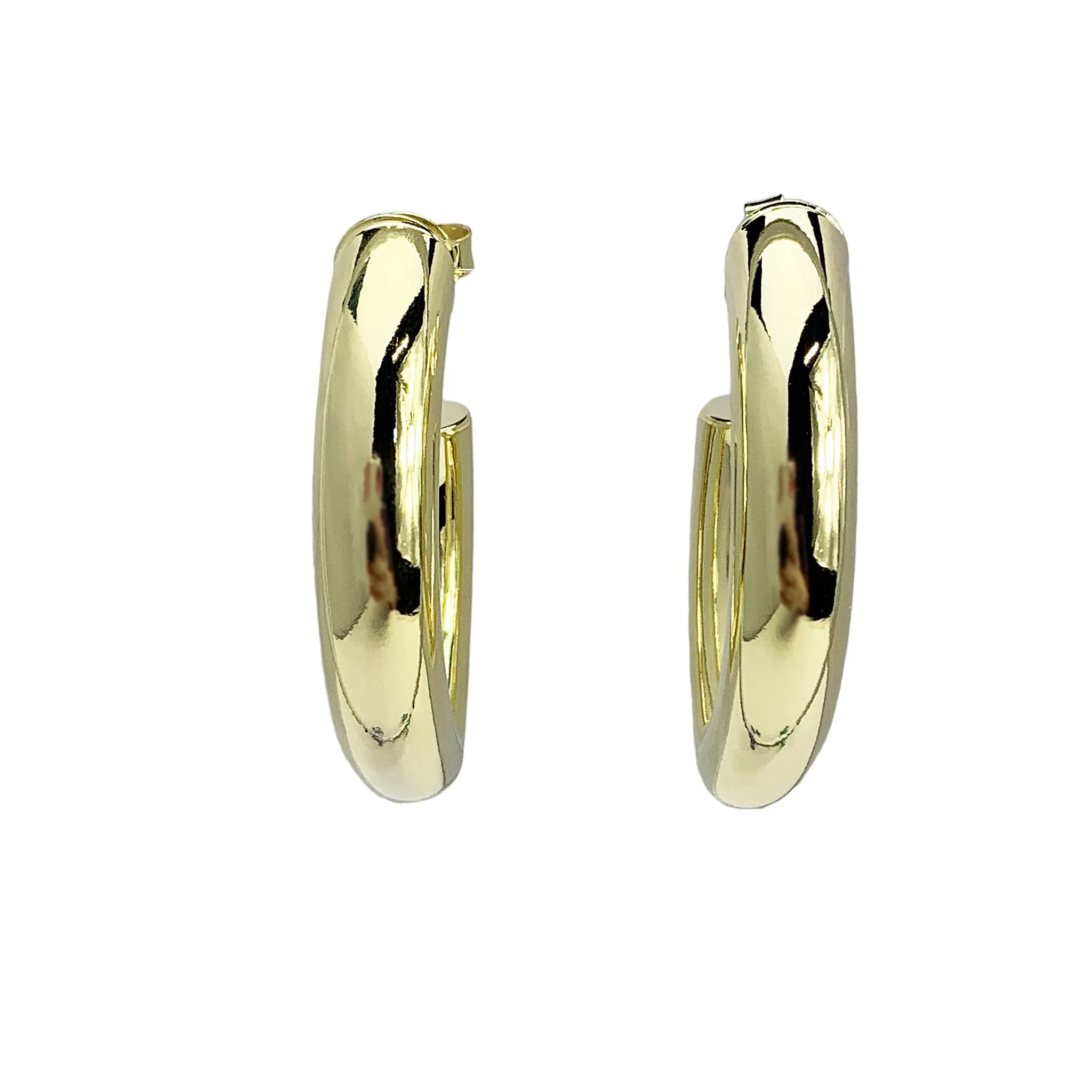 Sheila Fajl Stare Hoop Earrings in Polished Gold Plated