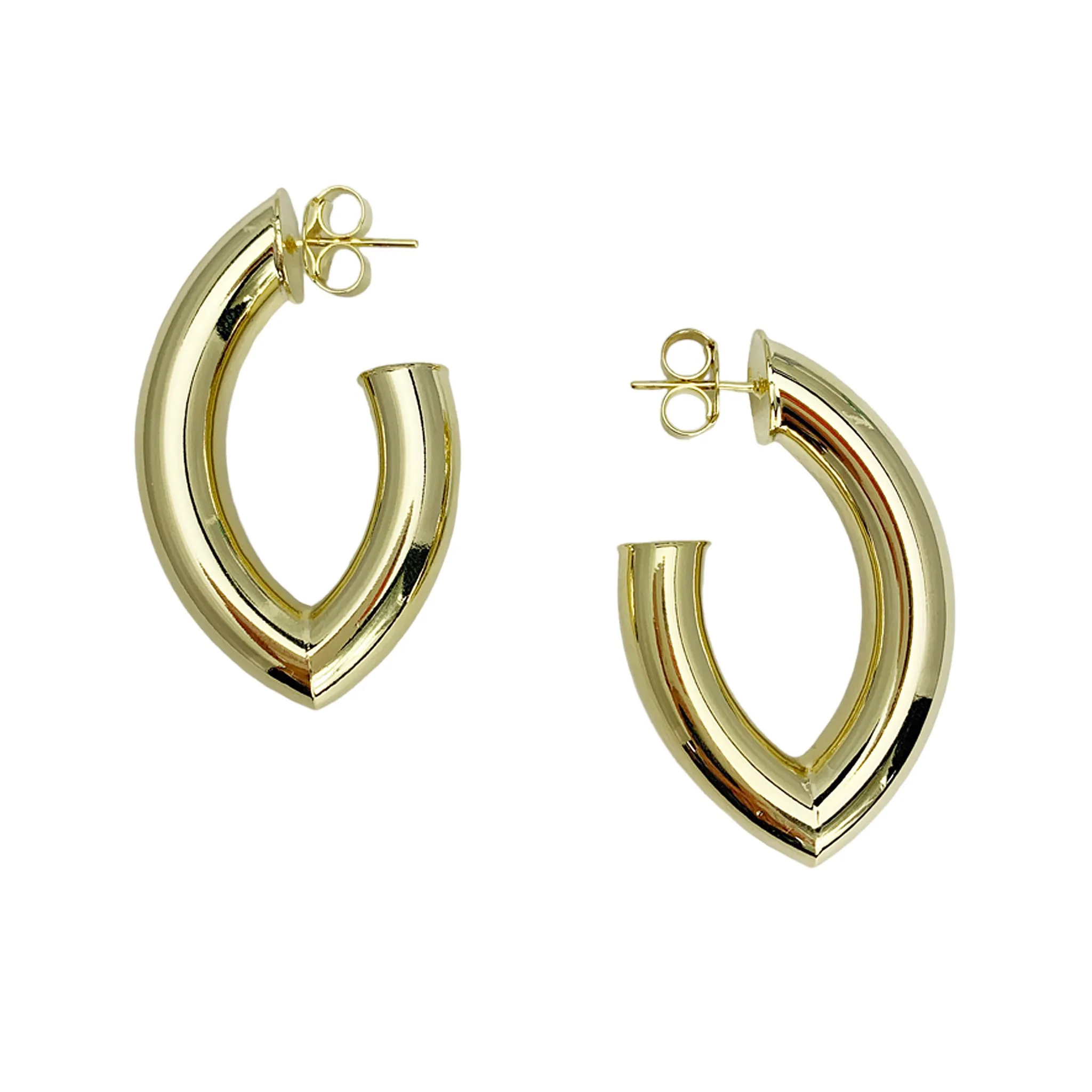 Sheila Fajl Stare Hoop Earrings in Polished Gold Plated